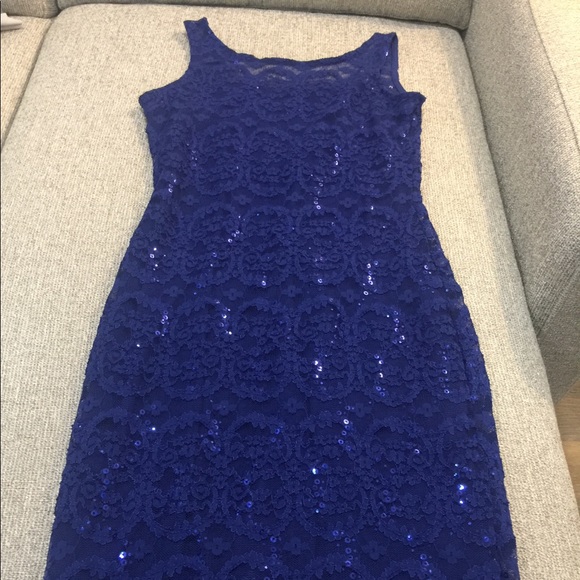 Jump Apparel Blue Sequin Dress Size S NWOT - Picture 2 of 5